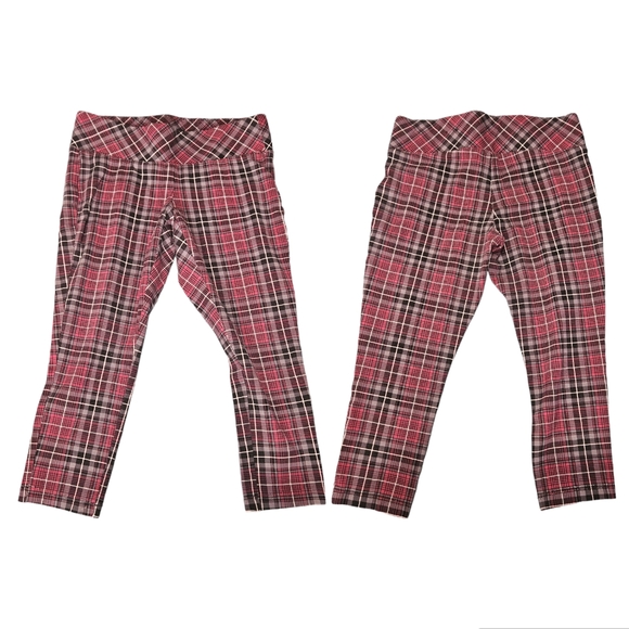 Torrid women's pink black and grey plaid pants - Picture 1 of 11